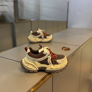 
Fashionable, casual, versatile, high-end, light luxury shoes, handsome, color-blocked, popular men's shoes, low-top lace-up shoes, thick soles, retro