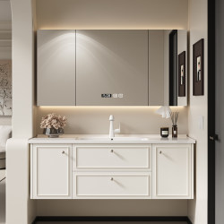 French Cream Style Ceramic Integrated Smart Bathroom Cabinet Combination Bathroom Washbasin Washbasin Cabinet Washbasin