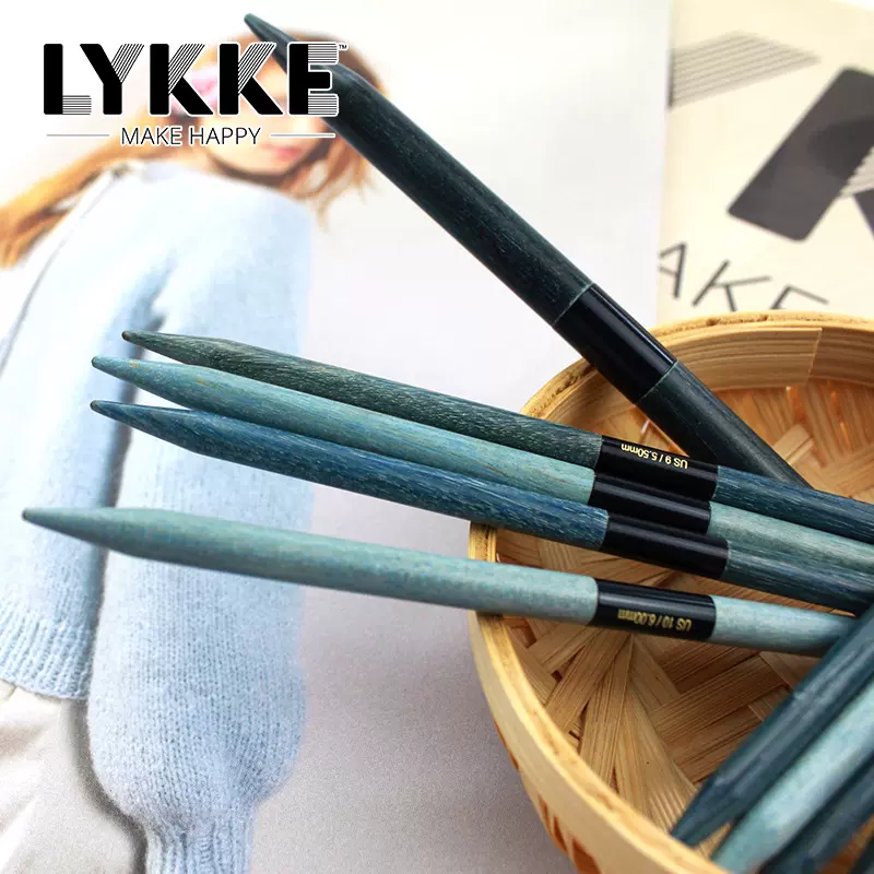 LYKKE-INDIGO 15cm美国双头直针木质针圈织毛衣针Z566-Taobao