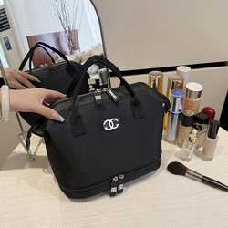 Internet Celebrity Canvas Cosmetic Bag for Women 2025 New Large-Capacity Toiletry Bag Waterproof Portable Double-Layer Storage Bag