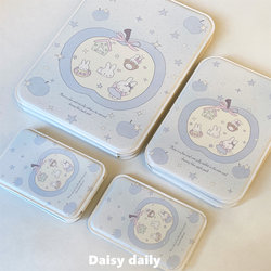 Original Illustration Apple Rabbit Desktop Makeup Mirror Foldable Travel Portable Touch-Up Mirror Desktop Standable Makeup Mirror