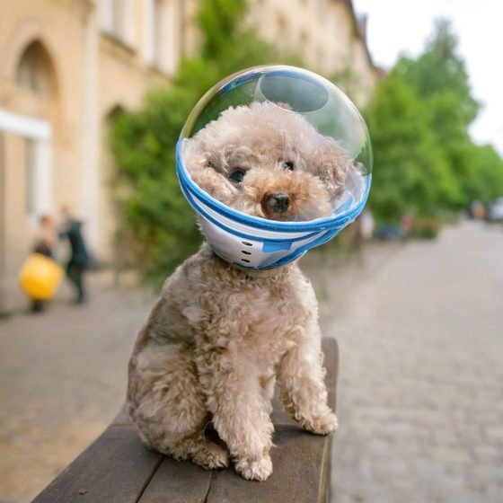Dog head cover Elizabeth circle full-inclusive deepening anti-licking space hood walking dog anti-eating Bichon bear Teddy adjustable
