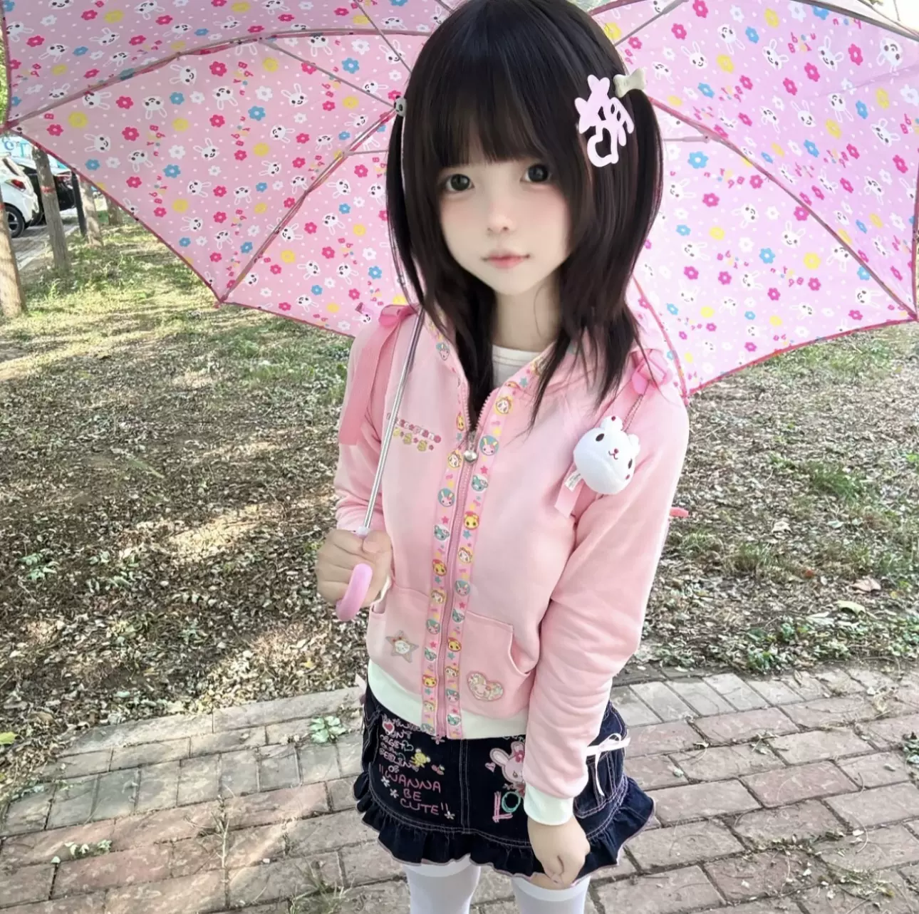 现货甜点兔短袖夏季日系可爱童趣女儿服甜美印花软妹t恤-Taobao