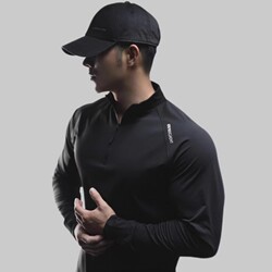 Sports T-Shirt, Fitness Long-Sleeved Men's Outerwear Sweatshirt, Half-Zip American Style Running Spring and Autumn Training Muscle Cycling Clothing
