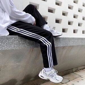 
Clearance leaked side striped casual pants for women summer thin straight pants three stripes sports student sweatpants
