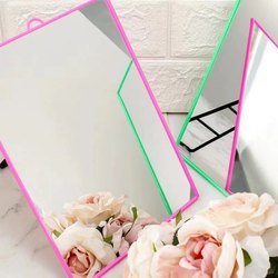 Wall-Mounted Folding Bathroom Mirror, Makeup Mirror, Student Dormitory High-Definition Bathroom Vanity Mirror, Wall-Mounted Tabletop Mirror