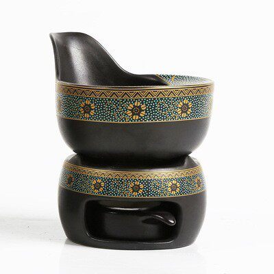 태국 오일 냄비 에센셜 오일 난방 스파 뷰티 살롱 호텔 스파 용품 따뜻한 오일 도구 에센셜 오일 분할 세라믹-