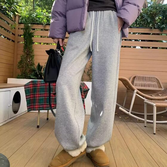 [One pair for winter, two-wear to lock in temperature] 440G heavyweight warm Oliva cotton and velvet cold-resistant casual sweatpants for women
