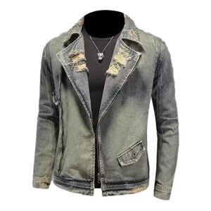 
Autumn and winter American retro denim jacket men's new handsome trendy slim versatile multi-pocket work jacket