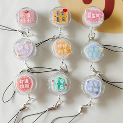 Cute Text Retractable Easy-Pull Buckle Retractable Buckle Nurse Doctor Badge Holder Work Id Badge Card Holder Student