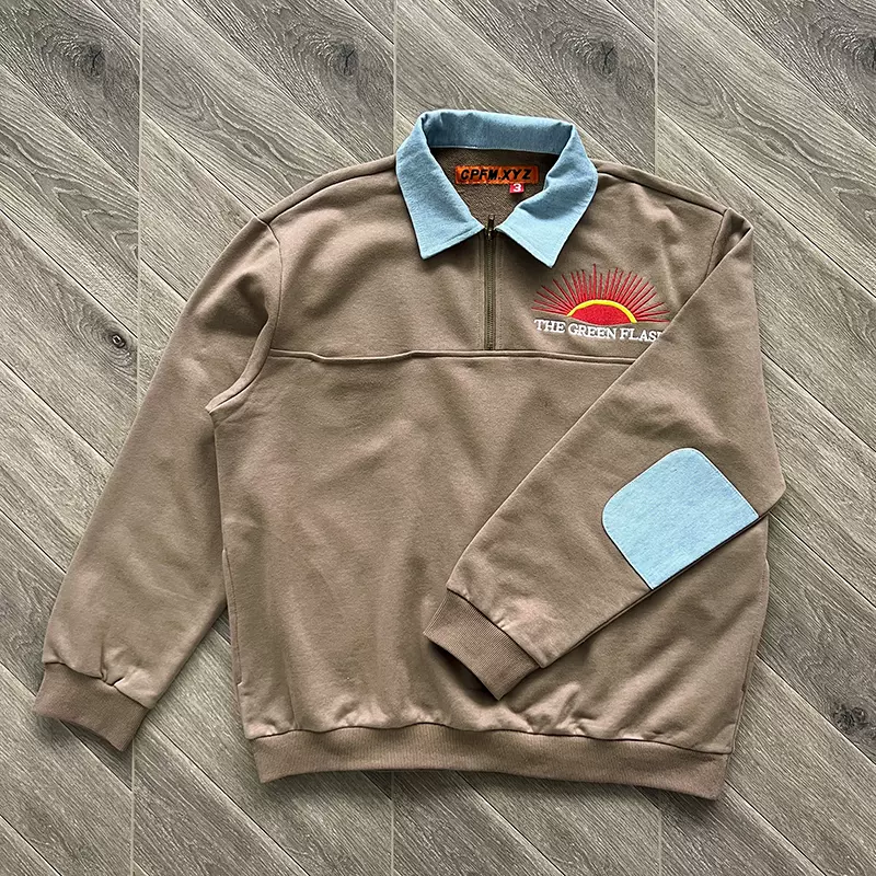 CPFM GREEN FLASH DEMIM HALF ZIP FLEECE