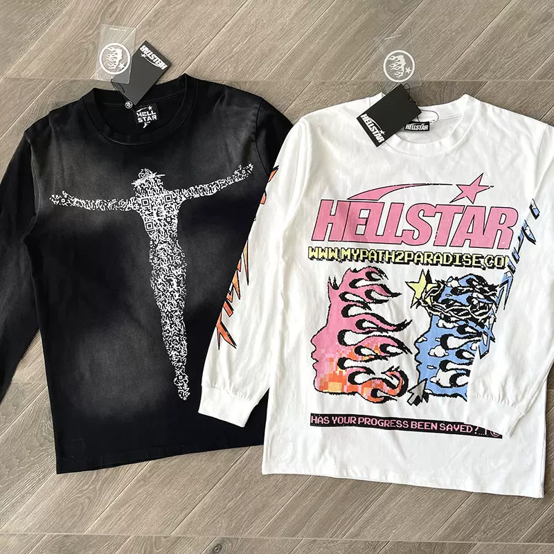 Hellstar Studios Brain Helmet Classic Tee 欧美做旧水洗长袖T