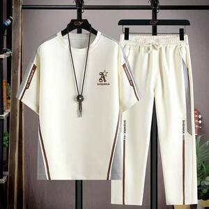 
Summer versatile loose T-shirt casual sports suit thin breathable fashion trendy handsome young summer wear