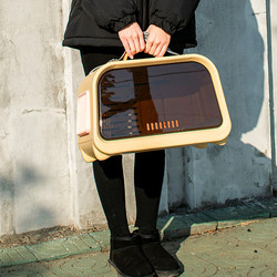 German Kgl Portable Pet Carrier, Space Capsule Travel Box, Brown Pet Bag, Cat Cage, All-Season Cat Bag