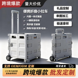 Shopping Cart, Foldable Small Trolley, Medium-Sized Portable Trolley, Hand-Pushed Cart, Parcel Pickup Cart, Grocery Cart
