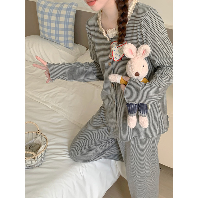 Korean style temperament lace collar German velvet pajamas for women ...