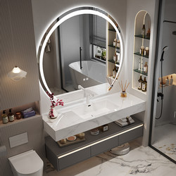Light Luxury Hotel Seamless Ceramic Integrated Basin Bathroom Cabinet Combination Washbasin Bathroom Vanity