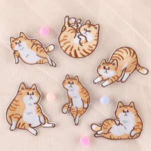 
Cartoon cat puppy cloth patch clothes patch cute animal embroidery down pants ripped decorative glue sewing