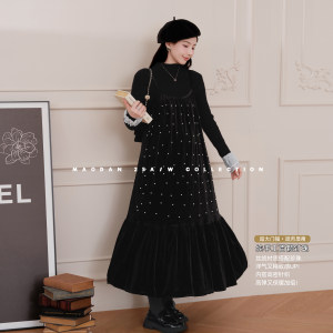 
Mao Dan [Nordin Monologue] Nana’s Pregnancy Wear Maternity Wear Mid-Length Sling Velvet Skirt Suit