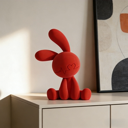 Sitting Rabbit Red Ornament for Living Room, Entryway, Sideboard, Tv Cabinet, Niche High-End Home Decor Accessory