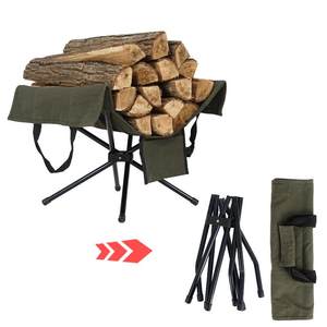 
Camping outdoor campfire firewood rack aluminum alloy storage rack camping firewood bag firewood storage bag portable canvas bag