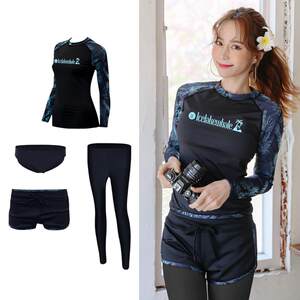 
Korean couple snorkeling stock diving suit women long sleeve swimsuit men sun protection trousers suit split drifting jellyfish suit
