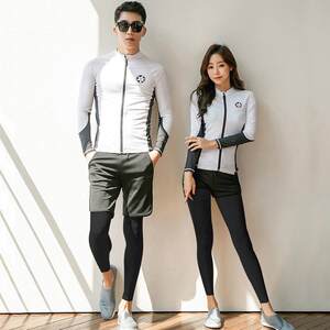 
Couple diving suits for women split long sleeves swimsuits and trousers sun protection slimming swimming suits snorkeling suits jellyfish suits men