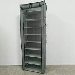 Combined large-capacity metal shoe rack, simple assembly shoe cabinet, modern minimalist coffee shop dormitory dust-proof grid