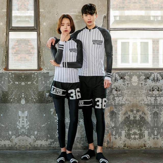 
New Korean diving suit split jellyfish suit snorkeling casual surfing swimsuit long sleeve sun protection quick drying trousers couple