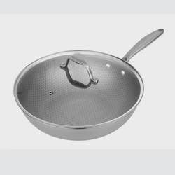 Household 304 stainless steel three-piece set wok pan soup pot frying pan cooker kitchen utensils pot set gift