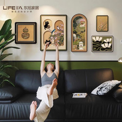 Medieval-Style Living Room Decorative Painting, French Retro Sofa Background Wall Hanging Painting, High-End Niche Art Combination Mural