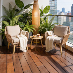 Balcony Table and Chairs, Popular Online, One Table and Two Chairs, Rattan Chairs for Drinking Tea, Reading, and Relaxing, Outdoor Patio Table and Chair Set, Sun Protection