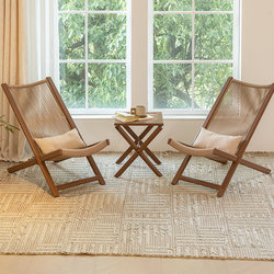 Balcony Table and Chairs, Popular Online, One Table and Two Chairs, Small Set for Reading, Drinking Tea, and Relaxing, Outdoor Waterproof Reclining Chair, Rattan Chair