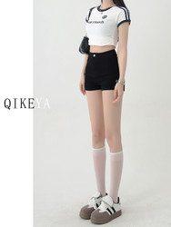 Black Denim Shorts for Women 2026 Spring/Summer New American Style High-Waisted Hot Girl Bodycon Stretchy A-Line Hot Pants