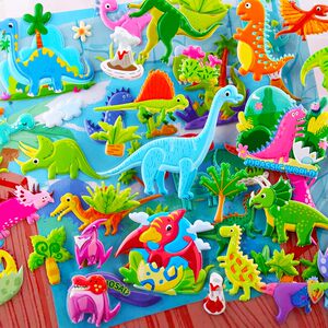 
Dinosaur sticker boy 3d three-dimensional bubble sticker cartoon tyrannosaurus rex sticker children kindergarten reward baby sticker