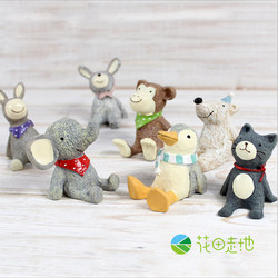 Creative Zakka Looking up at the Sky Micro Landscape Small Animal Succulent Flower Pot Home Decoration Craft Resin Ornament