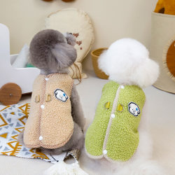 Dog Clothes, Pet Clothing, Cat Autumn and Winter New Style Warm Teddy Bichon Back-Opening Fleece Vest