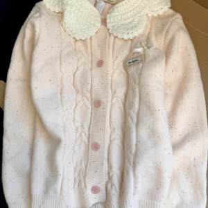 
Lace gentle knitted sweater sweet spliced ​​doll sweater autumn and winter new lace knitted cardigan jacket top