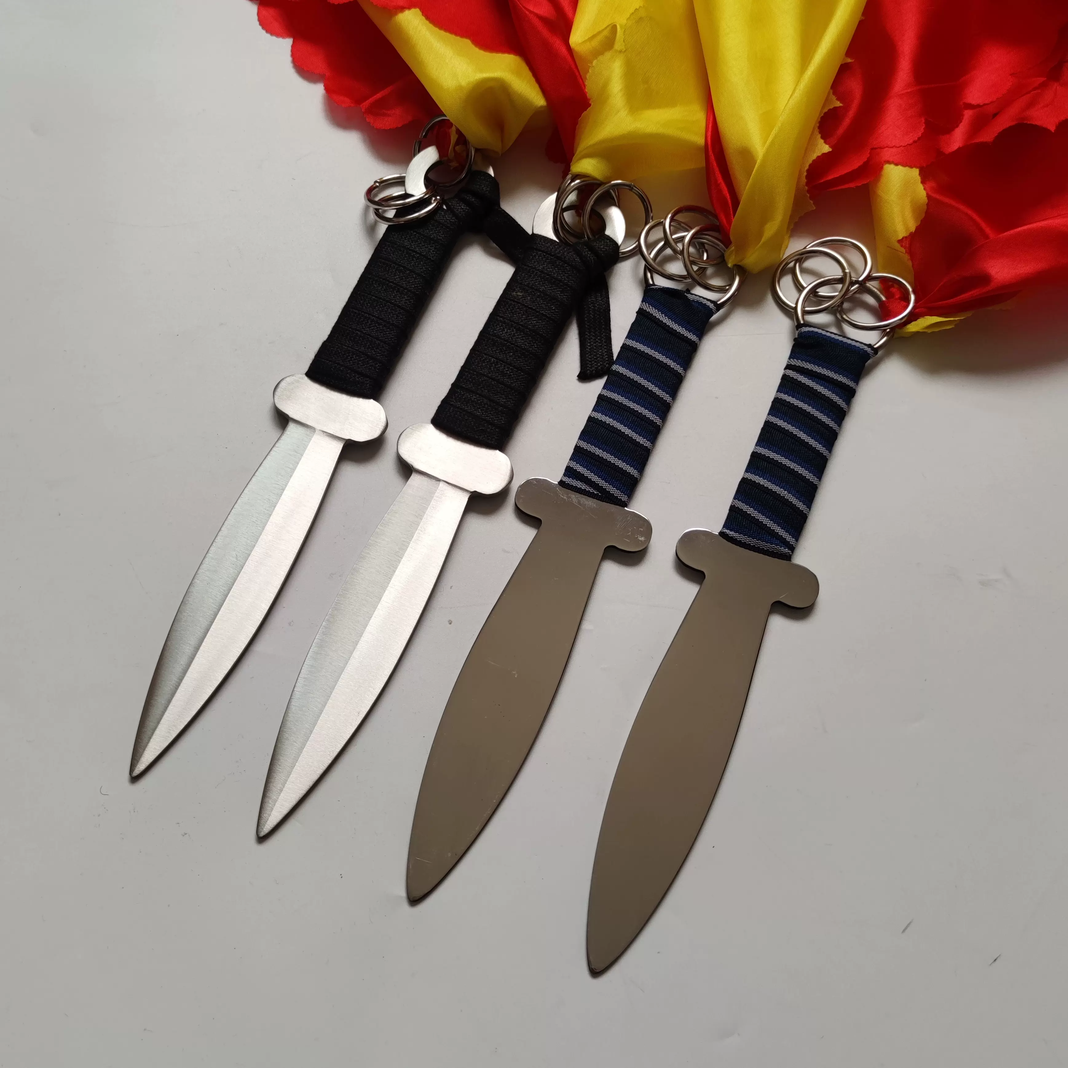 武术套路双匕首不锈钢表演用短刀武术用品钢制武术训练小刀未