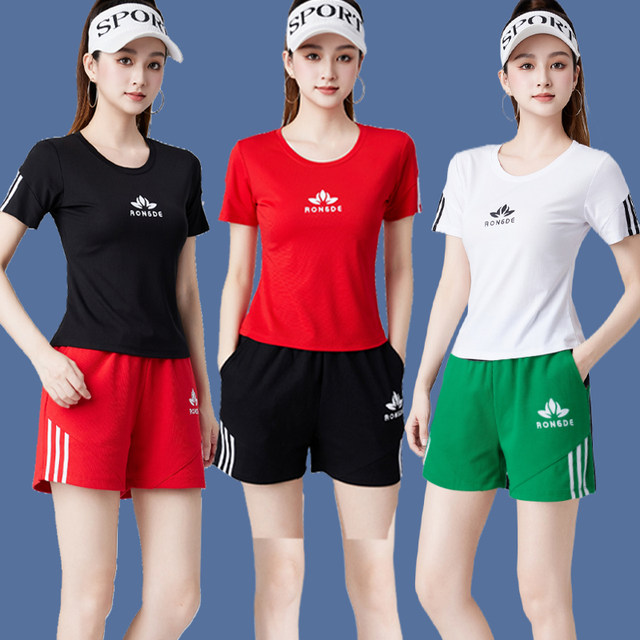 Summer square dance clothing new shorts suit breathable short-sleeved ...