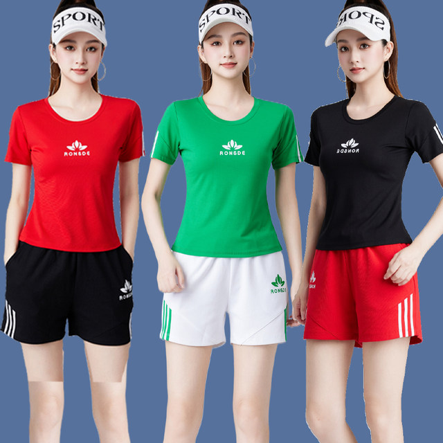 Summer square dance clothing new shorts suit breathable short-sleeved ...