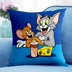 Cartoon Anime Sofa Pillow Cushion Living Room Pillow Headboard Large Backrest Tom and Jerry Pillowcase Without Insert
