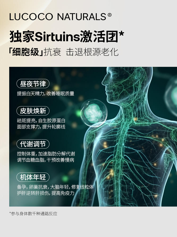 Lucoco Lucoco加拿大NMN亚精胺复合脂质体睡眠精力皮肤细胞年轻活力-淘宝网