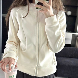 
l*ulu Flat Polar Fleece Warrior Stand Collar + Hooded Slim Fit Jacket