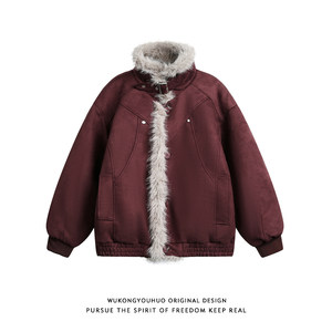 
Wukong is in stock, American retro suede mountain carving cotton clothes for men and women, trendy brand winter couples, warm and versatile cotton clothes