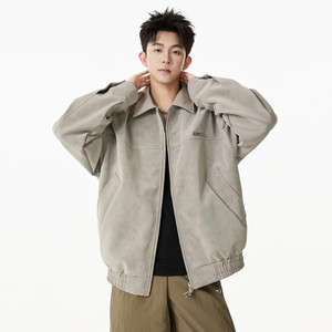 
Wukong has stock American retro PU leather lapel jackets for men and women, autumn trendy brand couples, loose and versatile motorcycle jackets