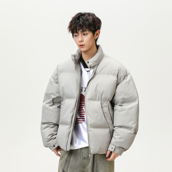 
Wukong has stock, trendy brand American retro thickened stand-up collar cotton coat for men and women, warm and versatile cotton coat