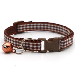 Pet Collar with Small Checkered Pattern, Casual Identification Collar for Dogs and Cats, Adjustable Neck Ring to Prevent Loss, Pet Decorative Collar