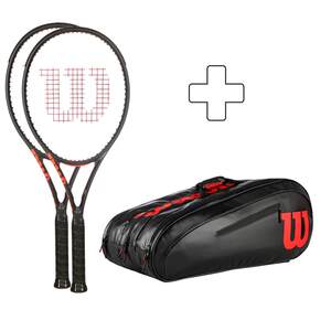 
Overseas purchase of Wilson/Wilson tennis racket including racket bag, double racket set, black, red and black color