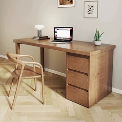 All-Solid Wood Desk, Computer Desk, Home Study Desk with Drawer Cabinet, Integrated Living Room Workbench, Office Desk